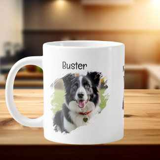Photo Pet Border Collie Personalise Large Coffee Mug