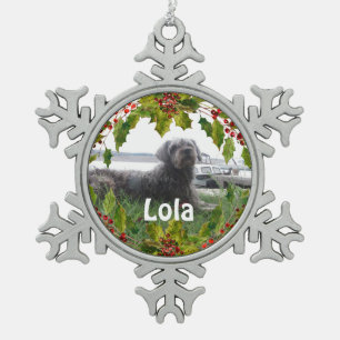 Photo Pet Christmas Pewter Snowflake Ornament