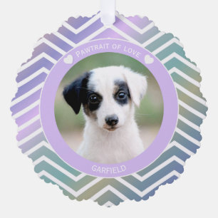 photo pet lovers modern stripes love dogs tree decoration card
