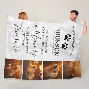 Photo Pet Memorial Keepsake Marble Fleece Blanket