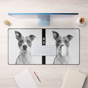 Photo Pets Dog Black & White Create Your Own Desk Mat