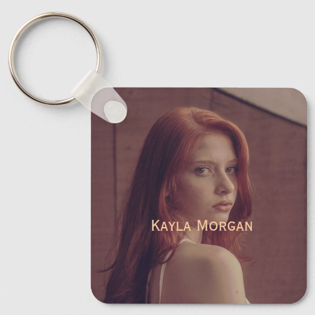 Photo photographer designer scan QR code business  Key Ring (Front)