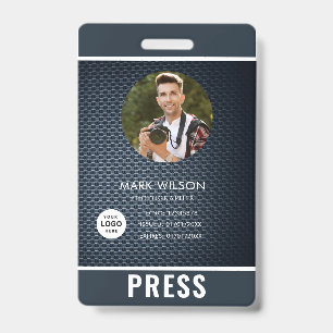 Photo Photographer Press Badge ID Badge