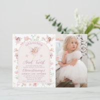 Photo Pink Floral Fairy Flutter Twirl Birthday