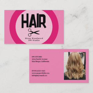 Photo Pink Hairdressers Business Card