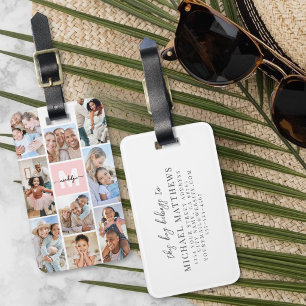 Photo Pink Monogram Luggage Tag