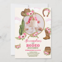Photo Pink Western First Birthday Rodeo Baby Girl