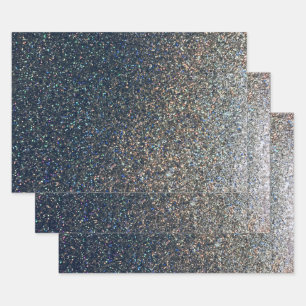 Photo Place Mat Faux Silver Glitter 3 pack Wrapping Paper Sheet