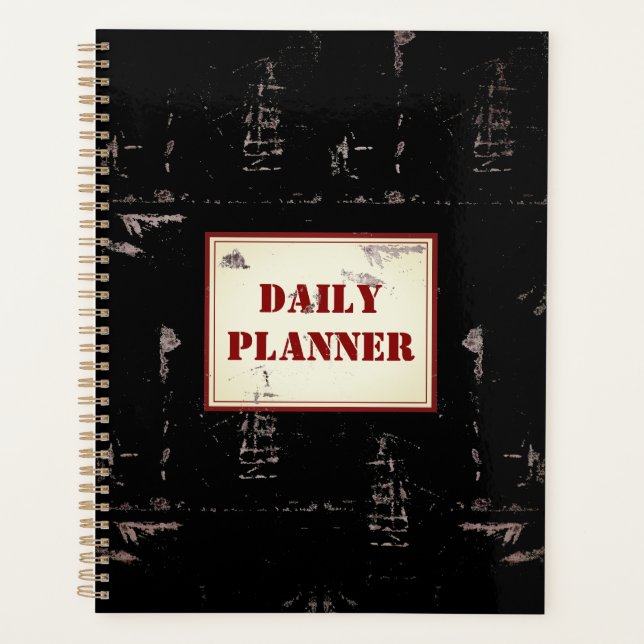 Photo Planner - Grey Distressed Look Plaid  HAMbWG (Front)