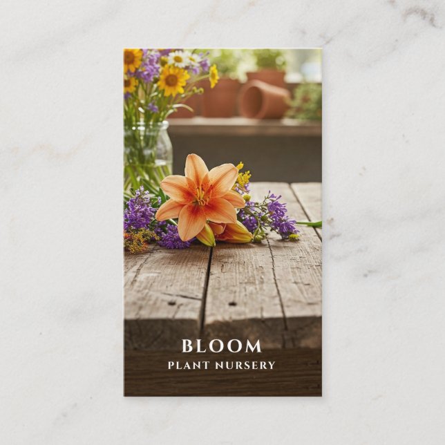 Photo Plant Nursery Business Card (Front)