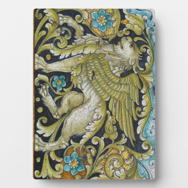Photo Plaque--Deruta Tile Lion Plaque (Front)