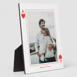 photo playing cards heart love ace simple plaque