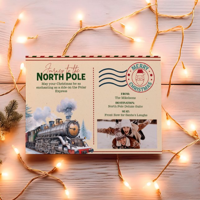 Photo Polar Express Christmas Ticket Holiday Card (Creator Uploaded)