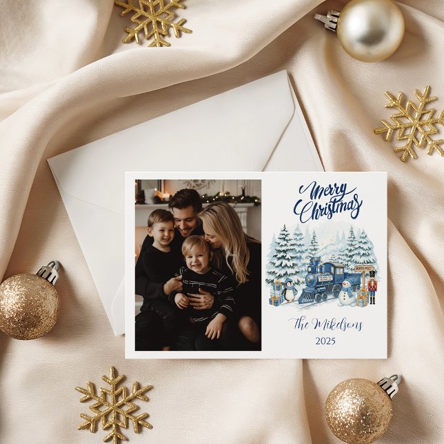 Photo Polar Express Family Christmas Holiday Card (Creator Uploaded)