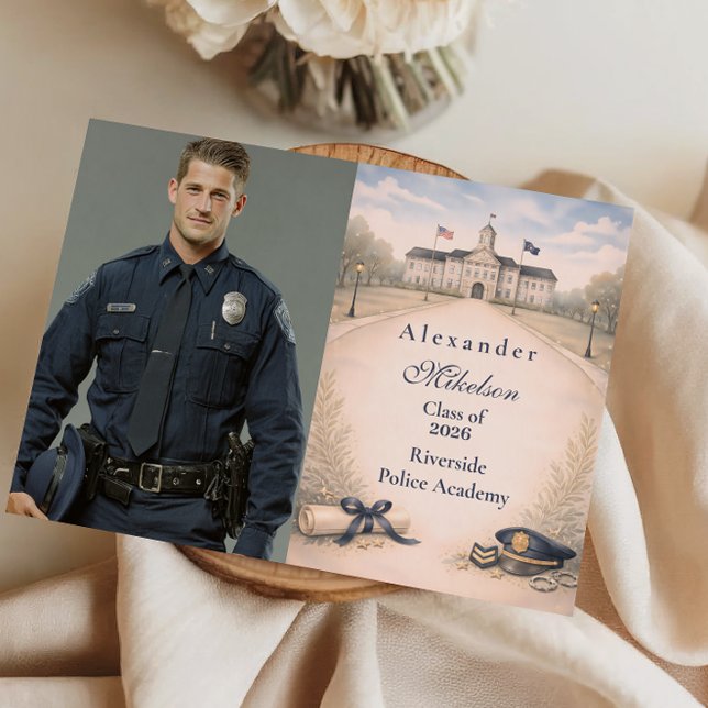 Photo Police Academy Badge Ceremony Graduation Announcement (Creator Uploaded)