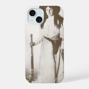 Photo Portrait of a Cowgirl Holding a Rifle, c1910 iPhone 15 Case