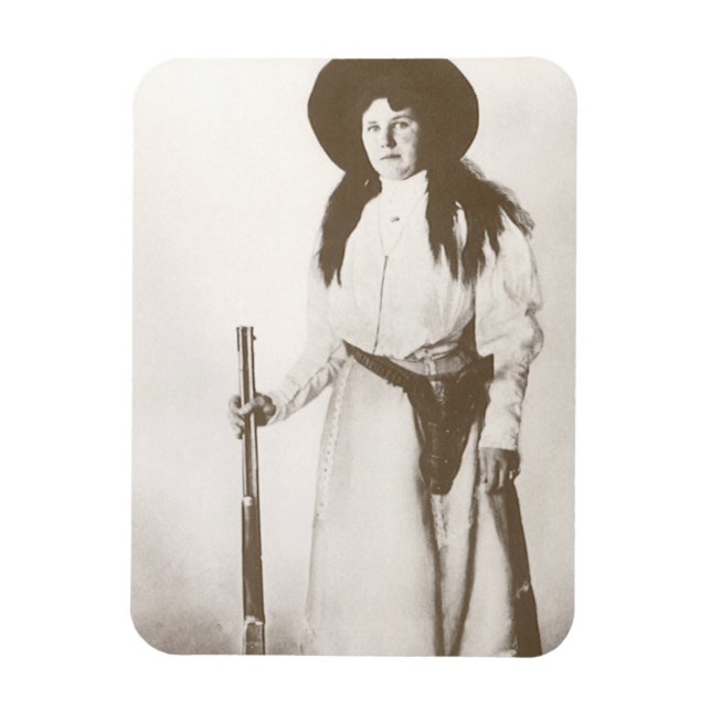 Photo Portrait of a Cowgirl Holding a Rifle, c1910 Magnet (Vertical)