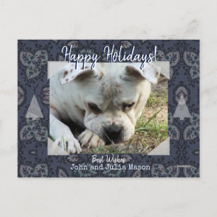 Photo Postcard with Vintage Paisley Background