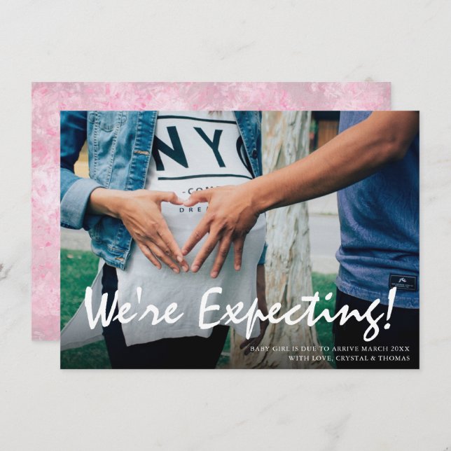 Photo Pregnancy Announcement Card (Front/Back)