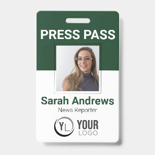 Photo Press Pass ID Badge