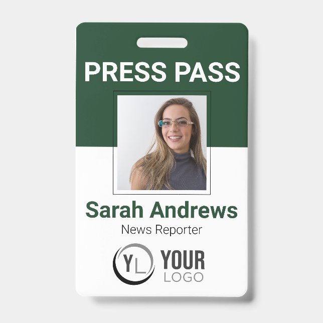 Photo Press Pass ID Badge (Front)