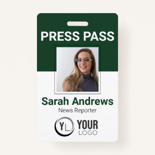 Photo Press Pass ID Badge