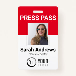 Photo Press Pass ID Badge
