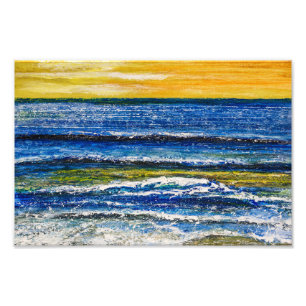 Photo Print - Seaside Sunset And Sea Waves