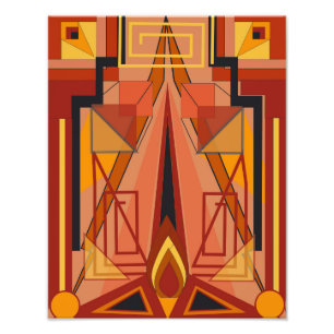 Photo Print with Art Deco Art