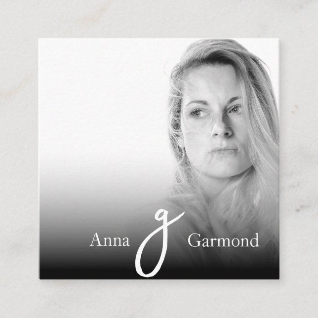 *~* Photo Professional AP31 QR Simple Minimal  Square Business Card (Front)