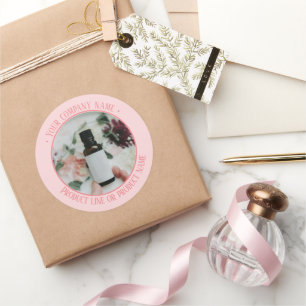 Photo Promotion Pink  Classic Round Sticker