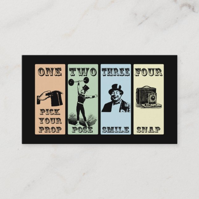 Photo Prop Sign Vintage Party Business Card (Front)
