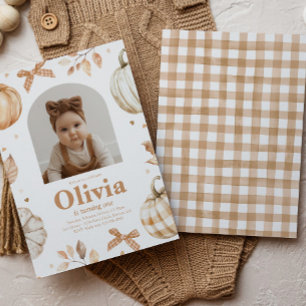 Photo Pumpkin Birthday Invitation