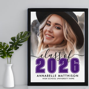 Photo Purple Graduation Party Sign