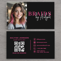 Photo QR Code Braids Hair Stylist Typography 