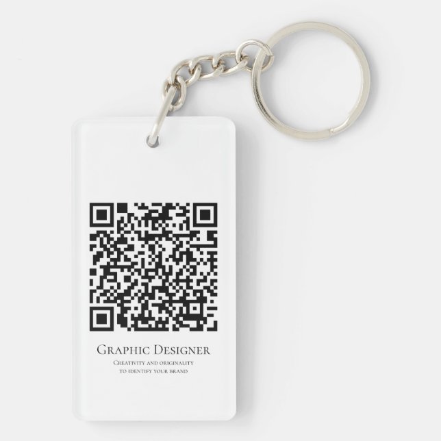 Photo QR code Business Company Key Ring (Back)