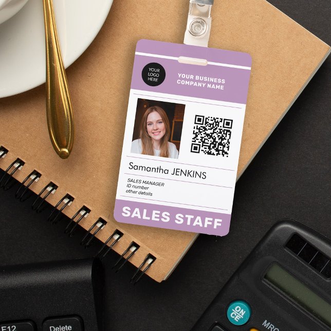 Photo QR CODE corporate logo name employee ID Badge (Creator Uploaded)