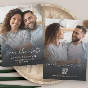 Photo QR Code Modern Wedding Save The Date