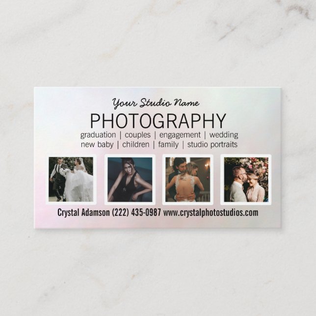 Photo QR Code | Photographer Photography Black Business Card (Front)