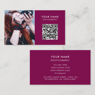 Photo QR Code, Photographer Photography Business Card