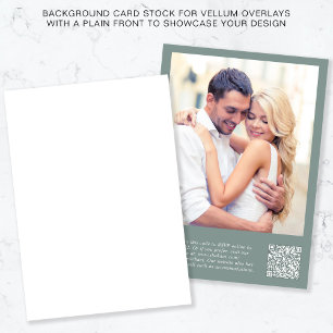 Photo QR Code Sage Background For Vellum Overlay Invitation