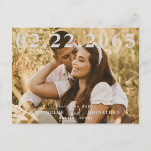 Photo QR Code Save the Date Wedding Postcard