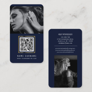 Photo QR code social media modern sophisticated Business Card