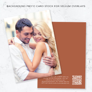Photo QR Code Terracotta Background Vellum Overlay Invitation