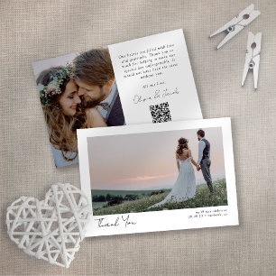 Photo QR Code Wedding Thank You Card