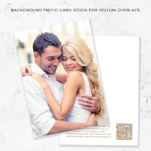 Photo QR Code White Gold Background Vellum Overlay Invitation