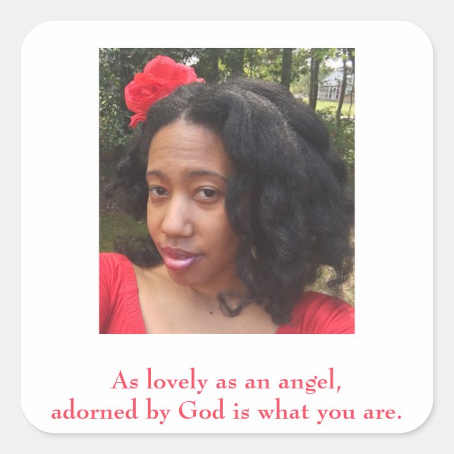 Photo Quote for her Square Sticker (Front)