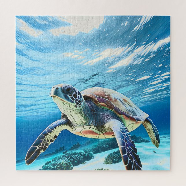 Photo Realistic Sea Turtle  Jigsaw Puzzle (Vertical)