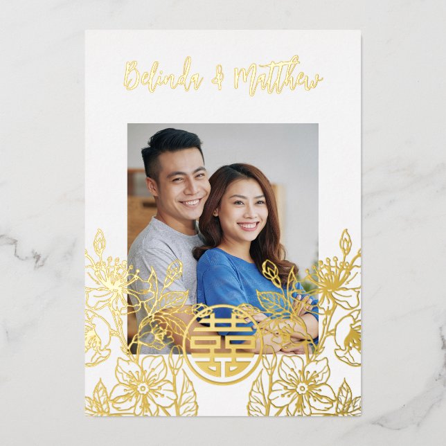 Photo Red Gold Chinese Wedding (Front)