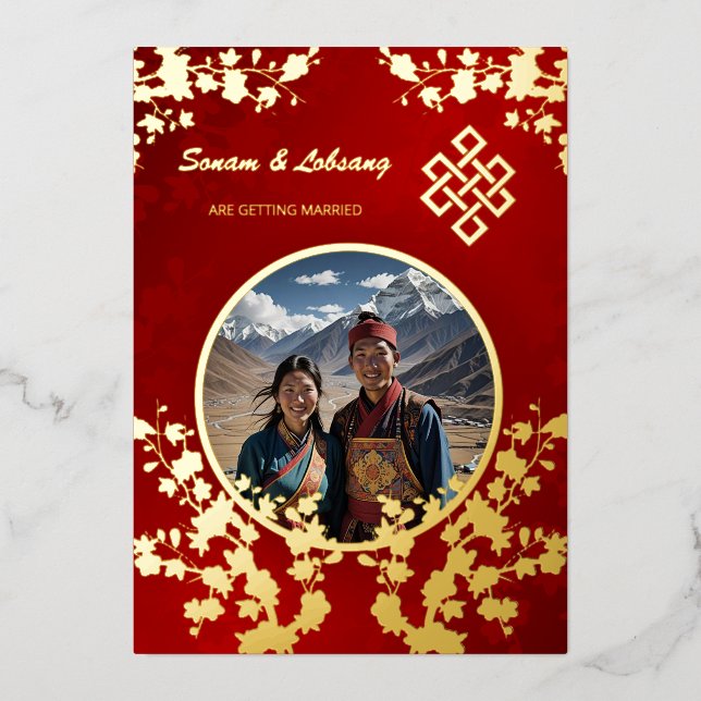 Photo Red Gold Tibetan Wedding (Front)